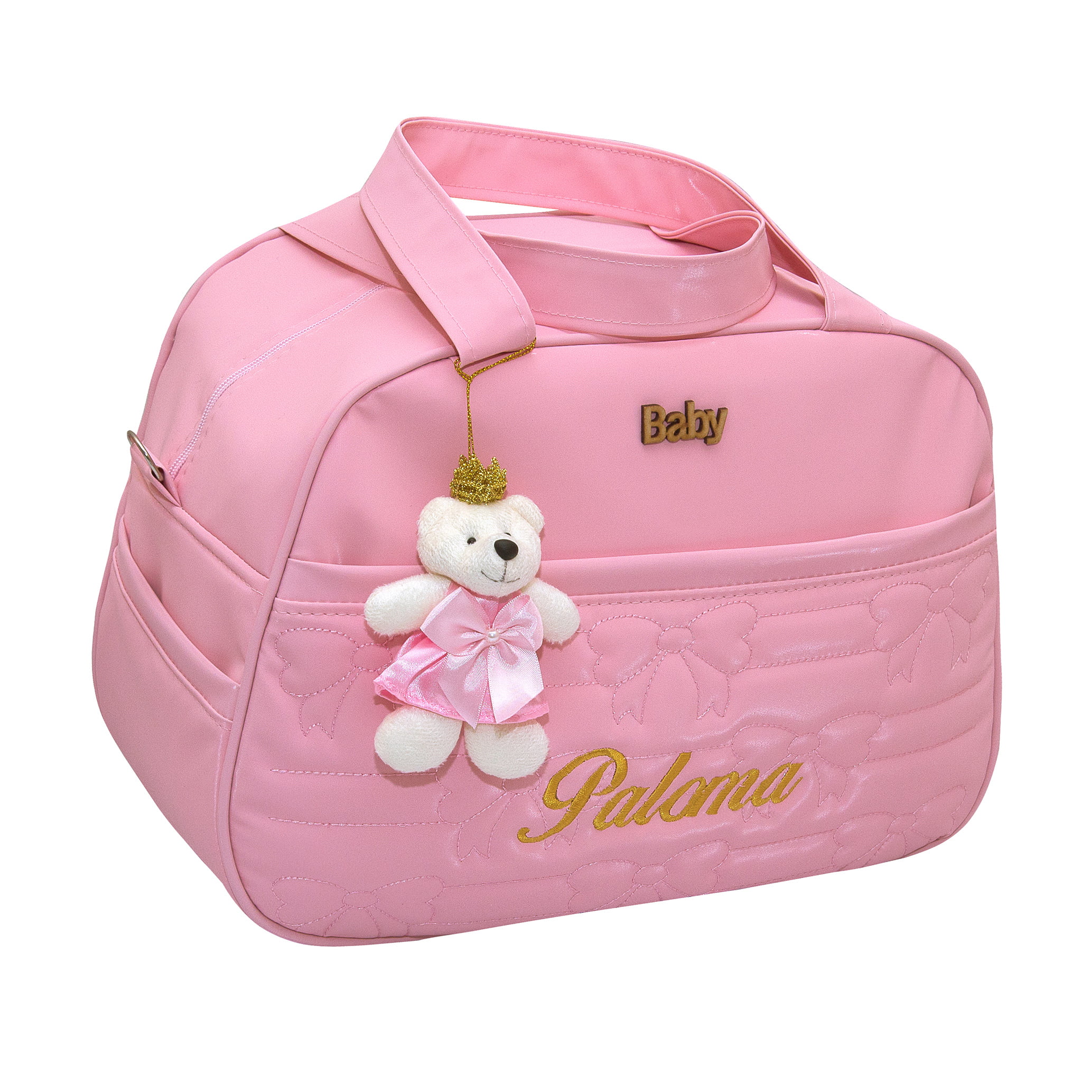 Kit Bolsas Maternidade Menina Personalizada Jardim Encantado Mala Luxo Pink